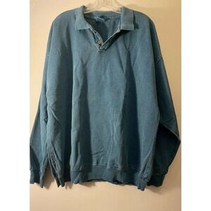 Sea Breeze Pullover Shirt Resort Wear Size 1X Teal Green Stone Washed